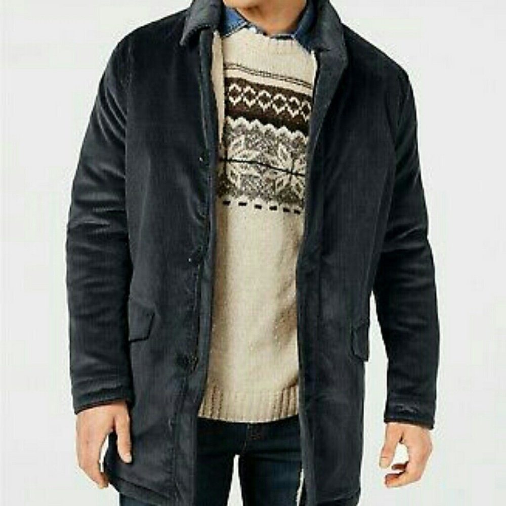BAR III GRAY Corduroy Topcoat
